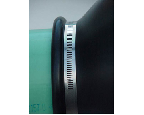 G3 Boot Clamped to PVC Pipe Inside Non-Wrinkling O-Ring